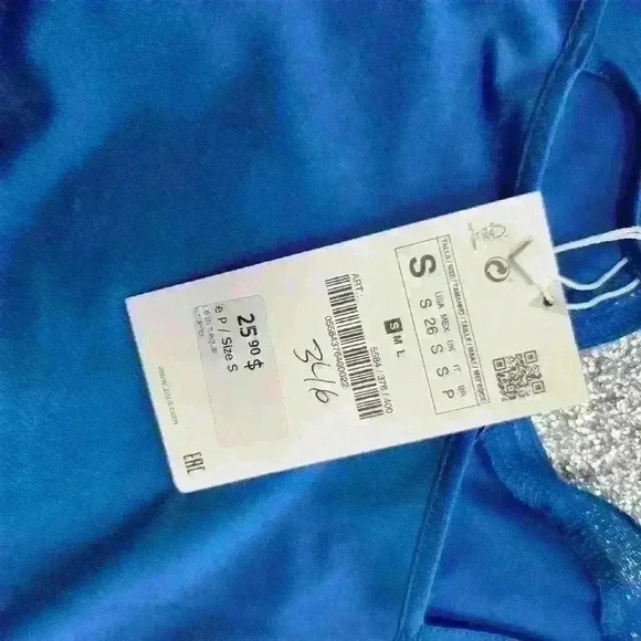 ZARA BLUE  STRETCHY BODY SUIT SIZE SMALL - Picture 5 of 8